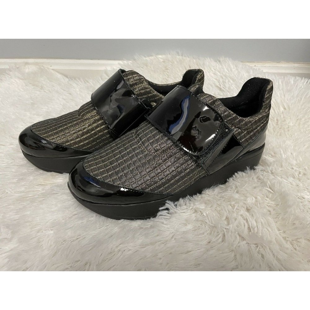 Free People Womens Loafers Metallic Black Patent Strap Platform 36 - Picture 5 of 7